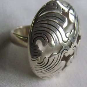 sz 5 3/4 Sterling Silver Ring Button Ring Navajo Sterling Silver Southwestern